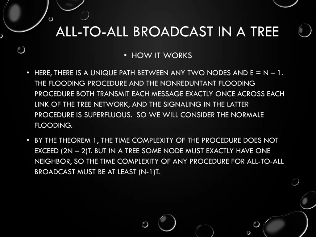 all to all broadcast in a tree