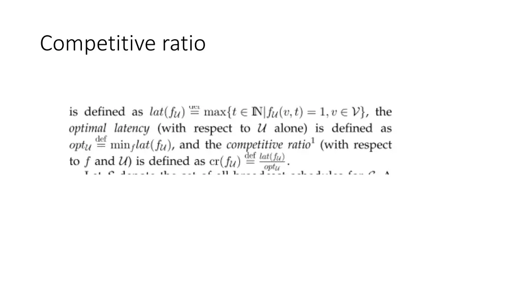 competitive ratio