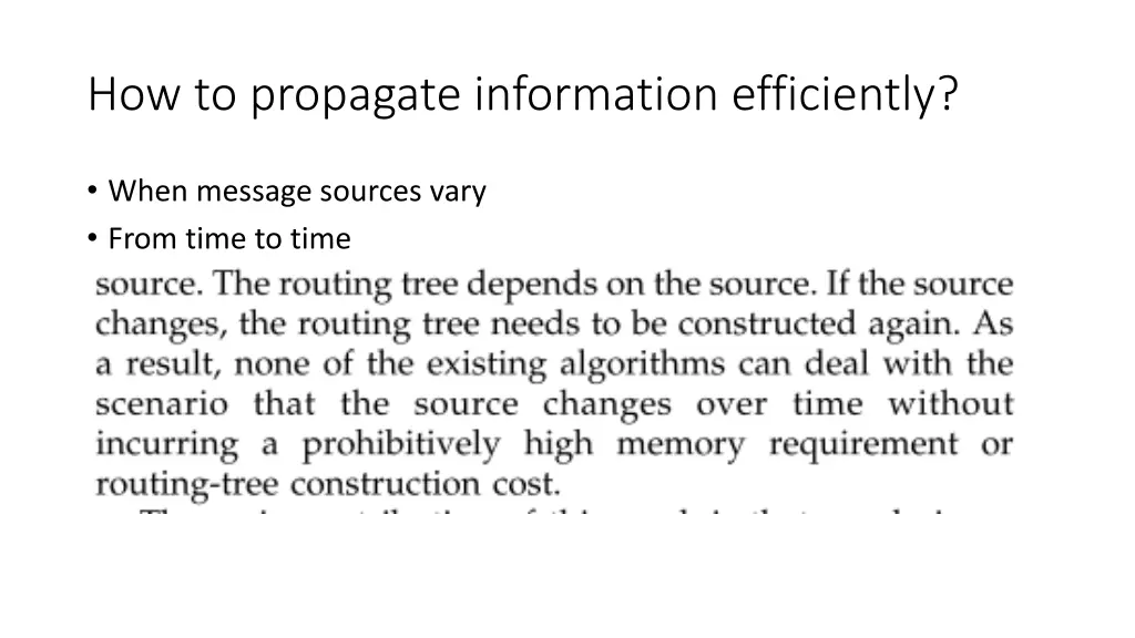 how to propagate information efficiently