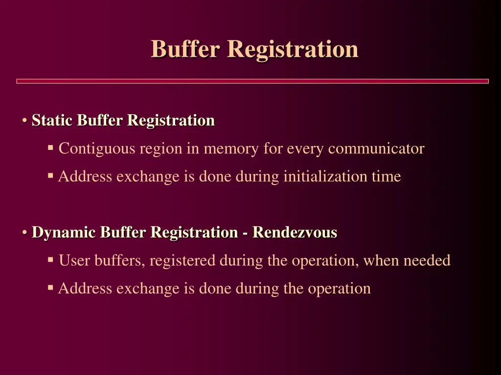 buffer registration