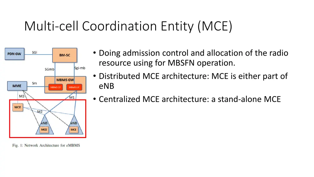 multi cell coordination entity mce