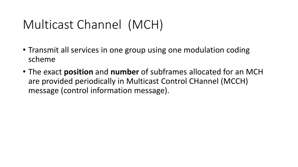 multicast channel mch