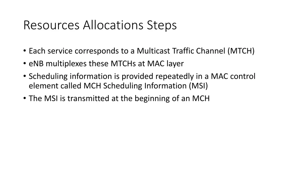 resources allocations steps