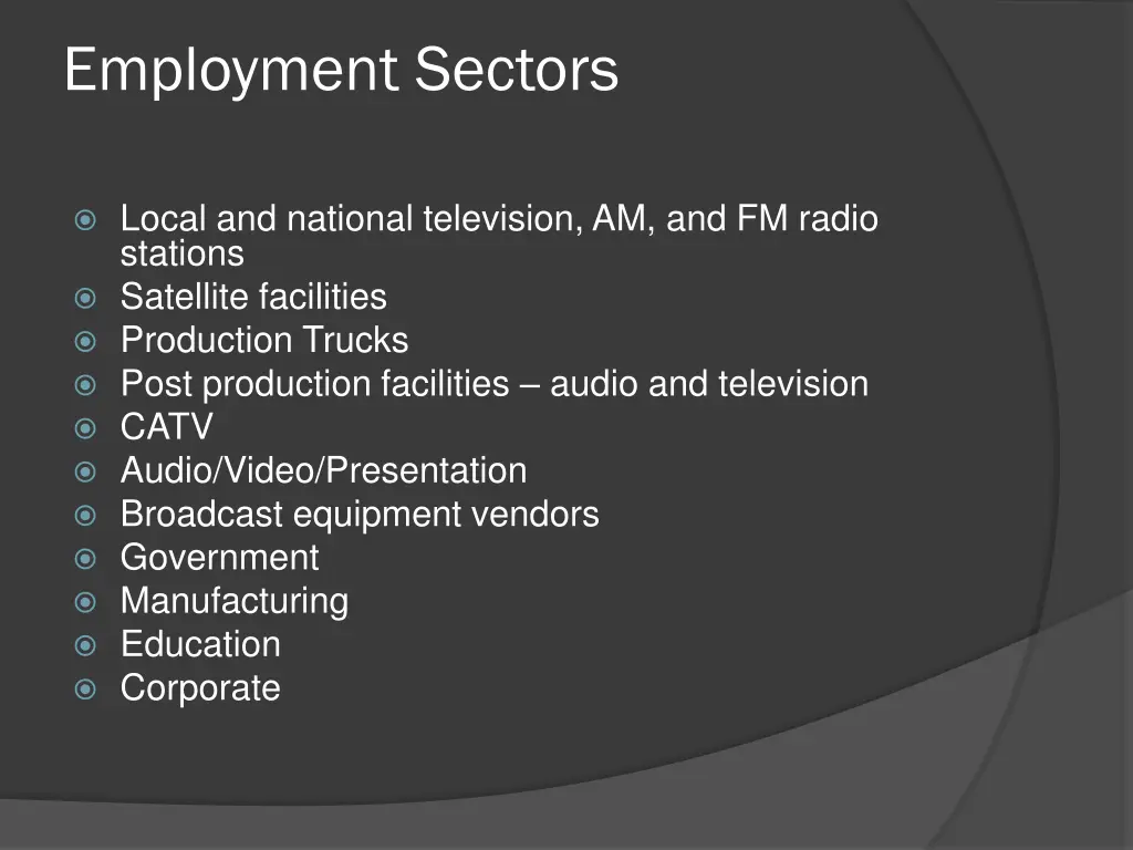 employment sectors