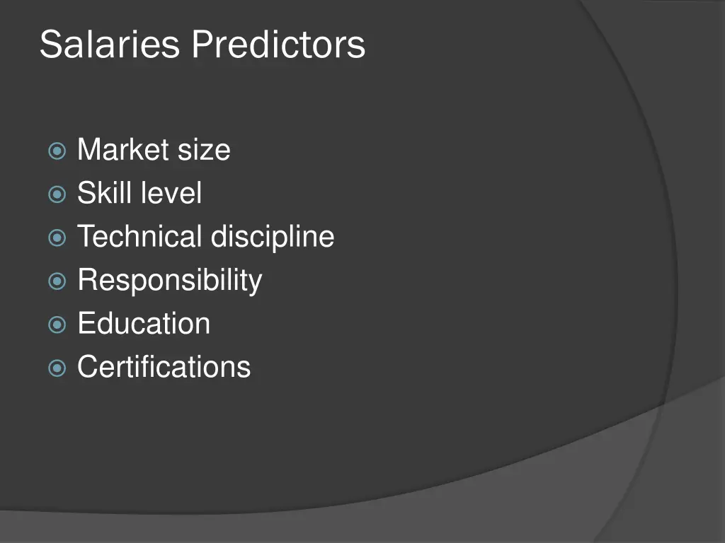 salaries predictors