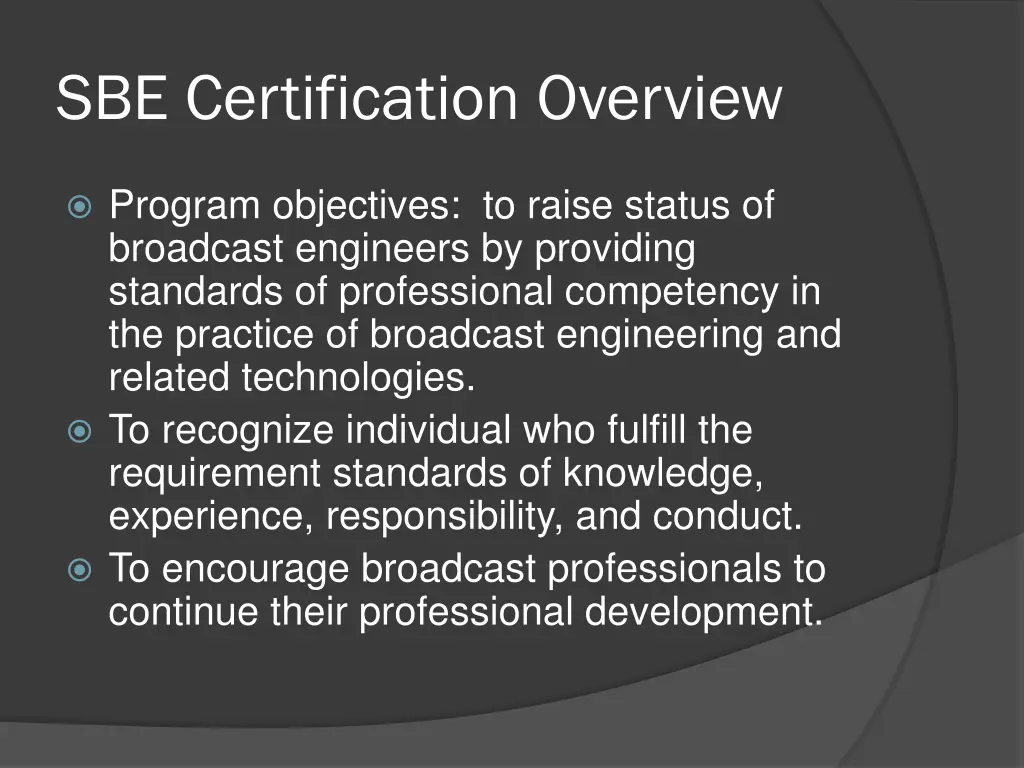 sbe certification overview