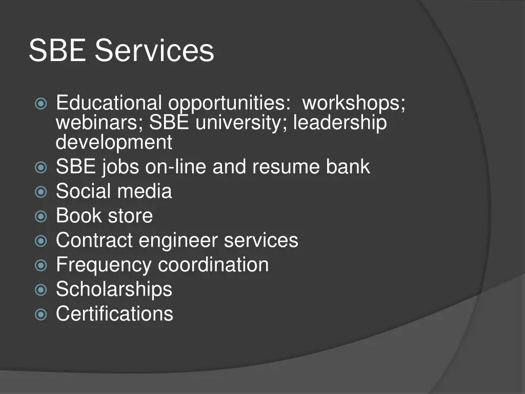 sbe services