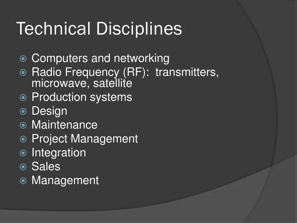 technical disciplines