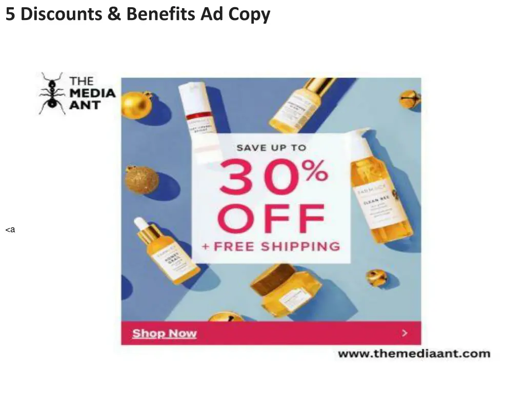 5 discounts benefits ad copy