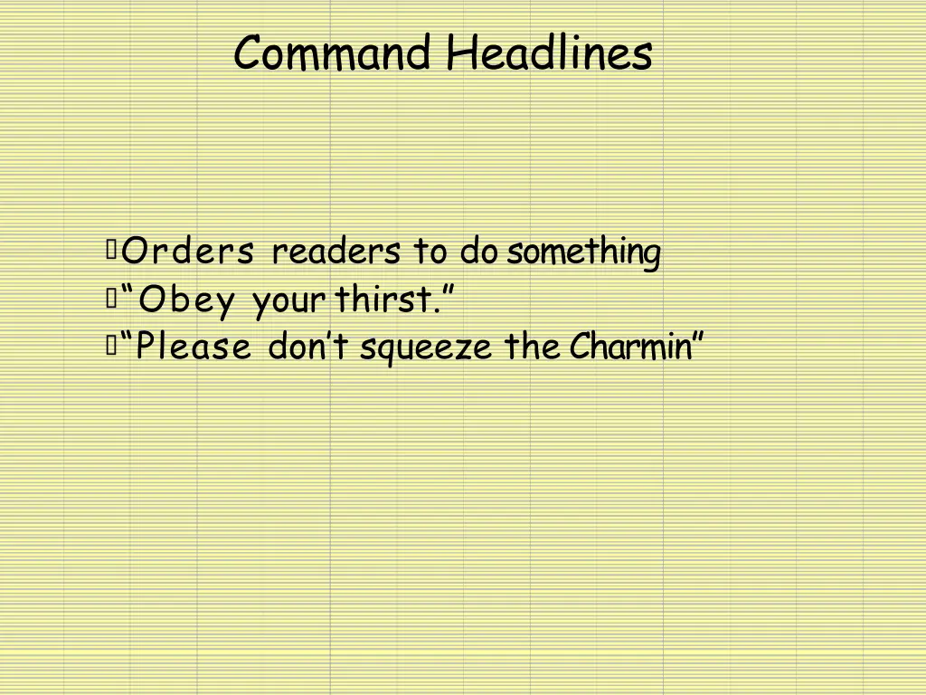 command headlines