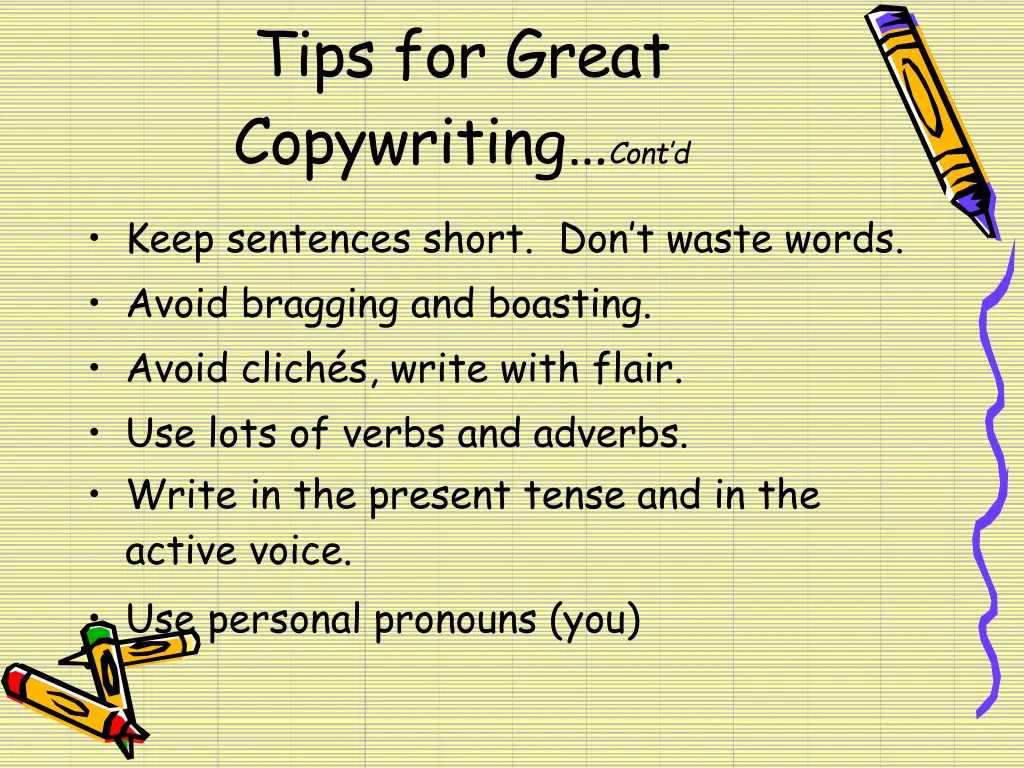 tips for great copywriting cont d