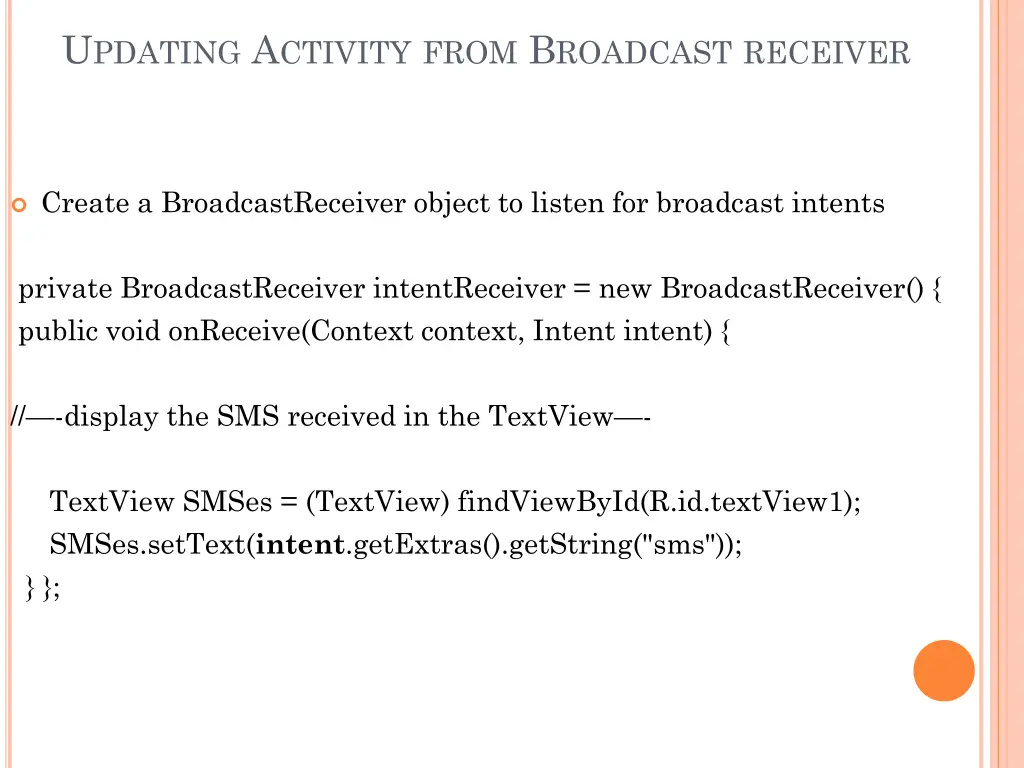 u pdating a ctivity from b roadcast receiver 1