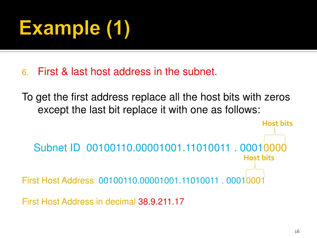 6 first last host address in the subnet