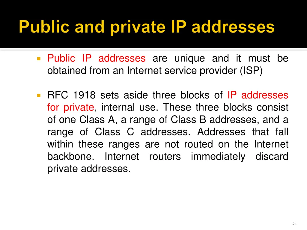 public ip addresses are unique and it must