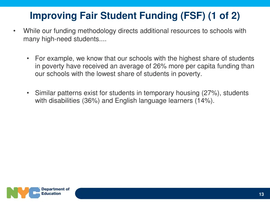 improving fair student funding fsf 1 of 2