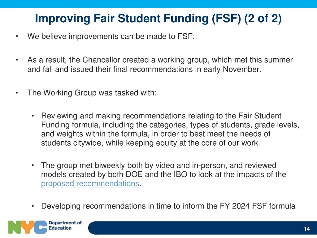 improving fair student funding fsf 2 of 2