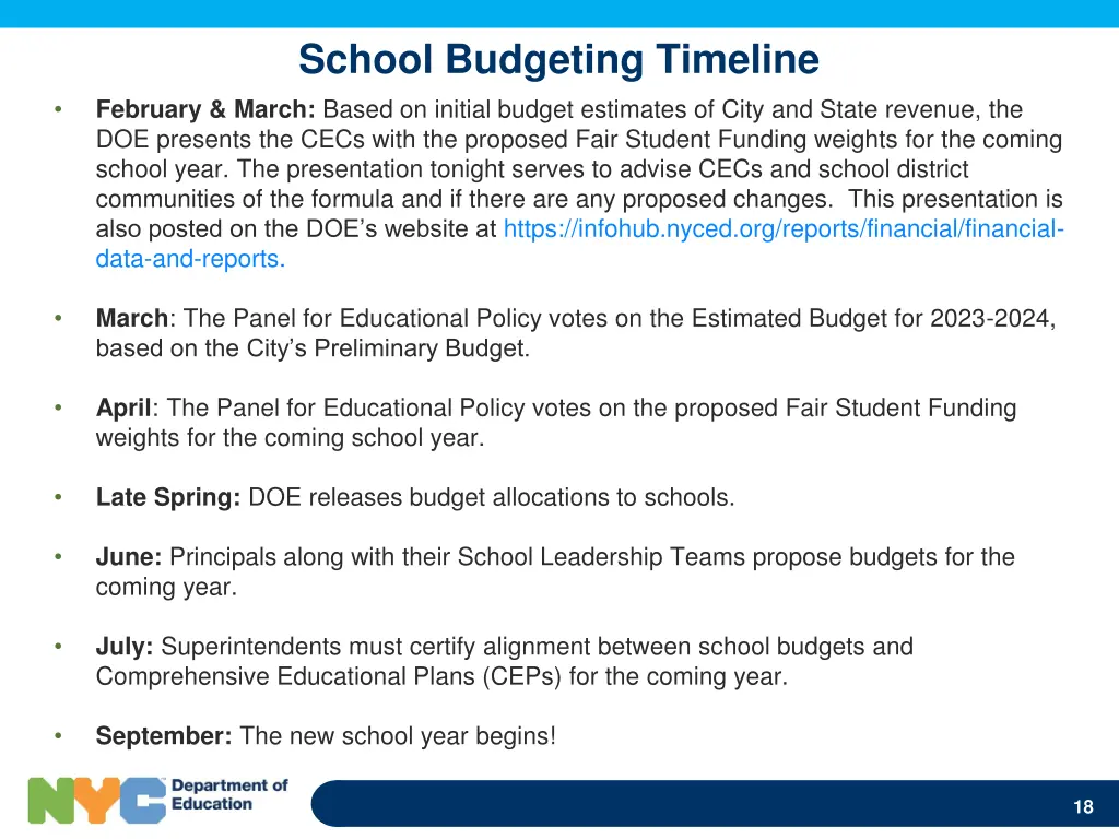 school budgeting timeline february march based