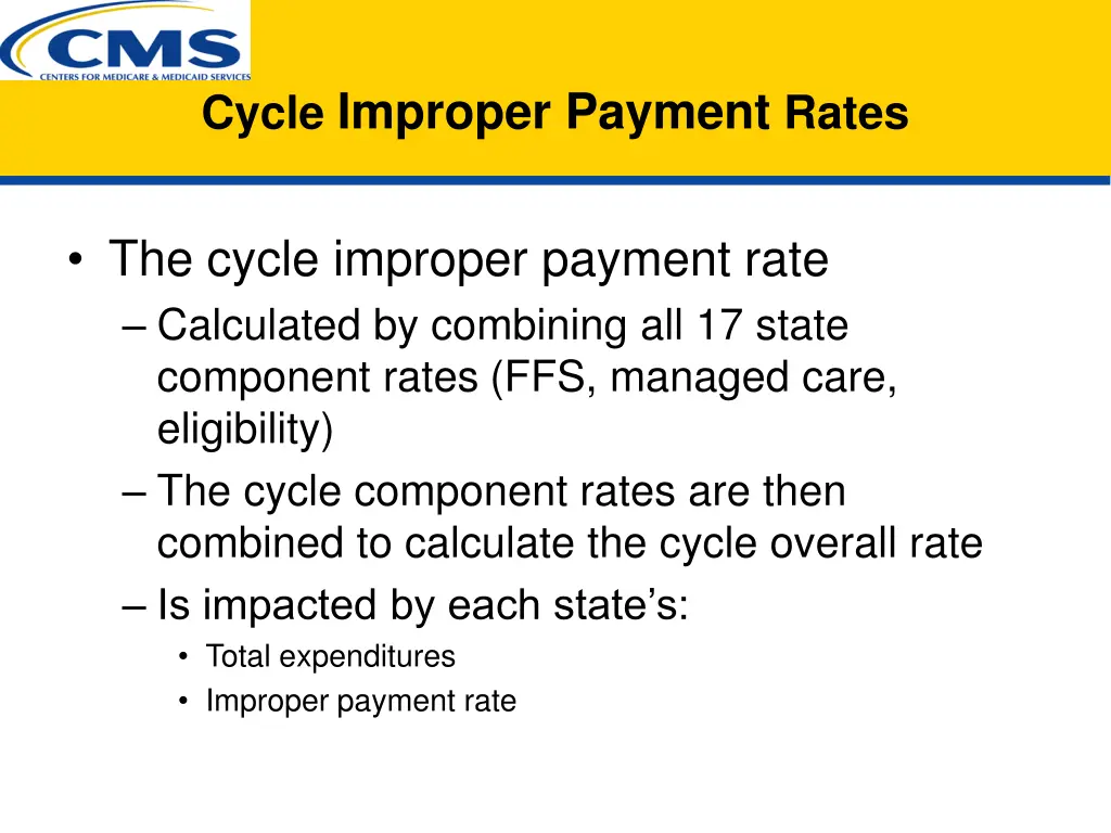 cycle improper payment rates