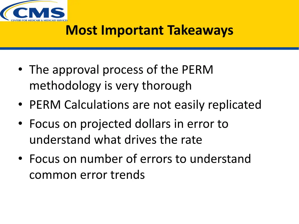 most important takeaways