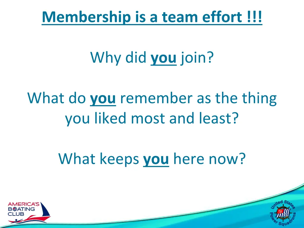 membership is a team effort