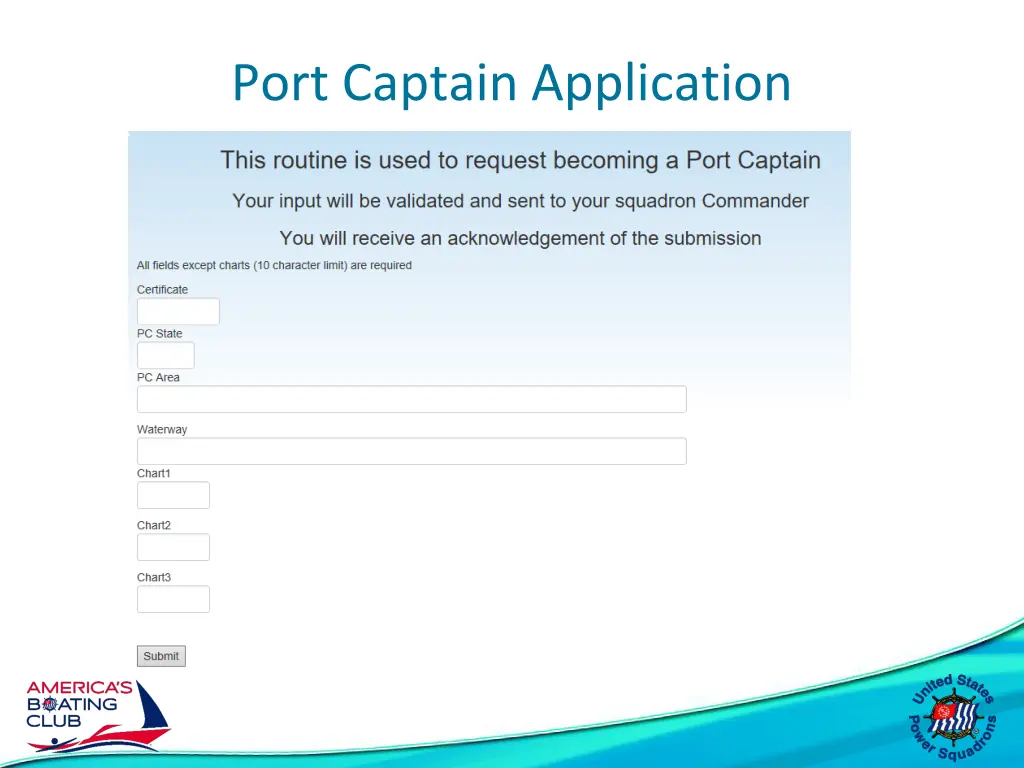 port captain application