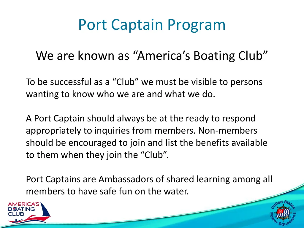 port captain program