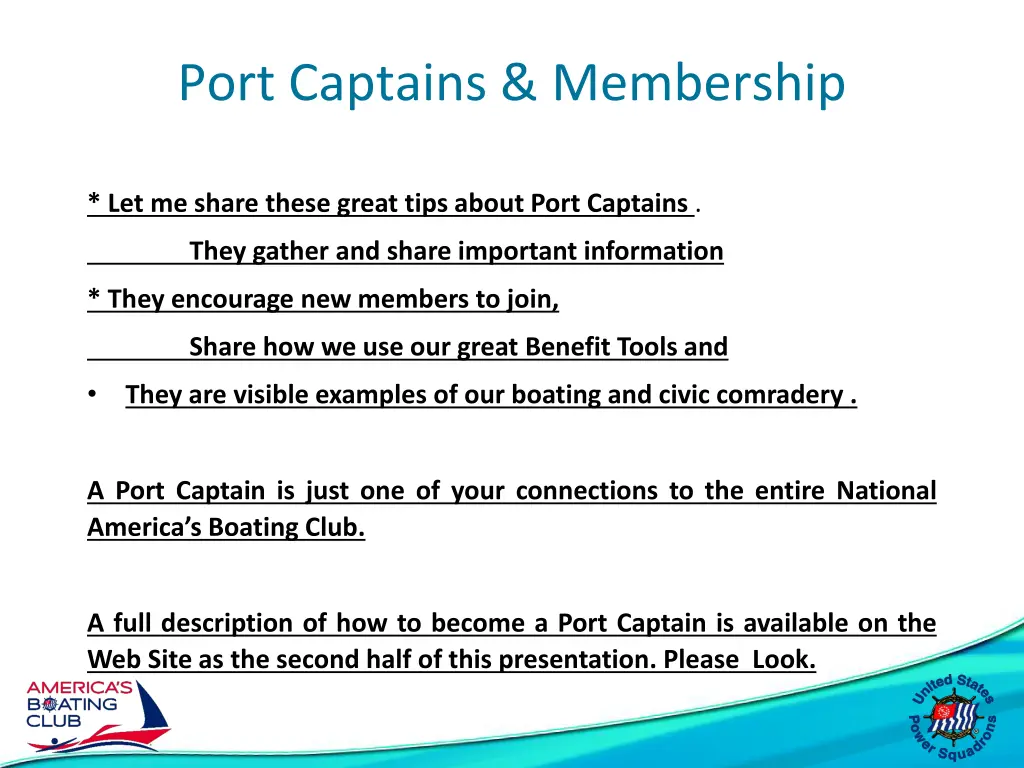 port captains membership 1