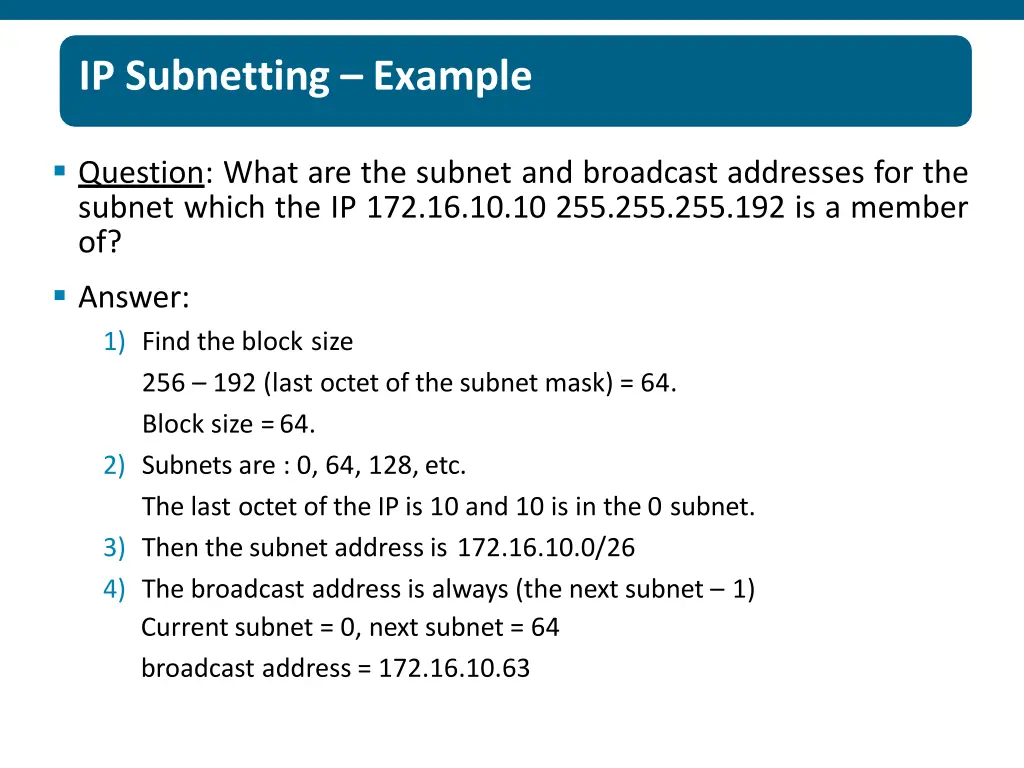 ip subnetting example