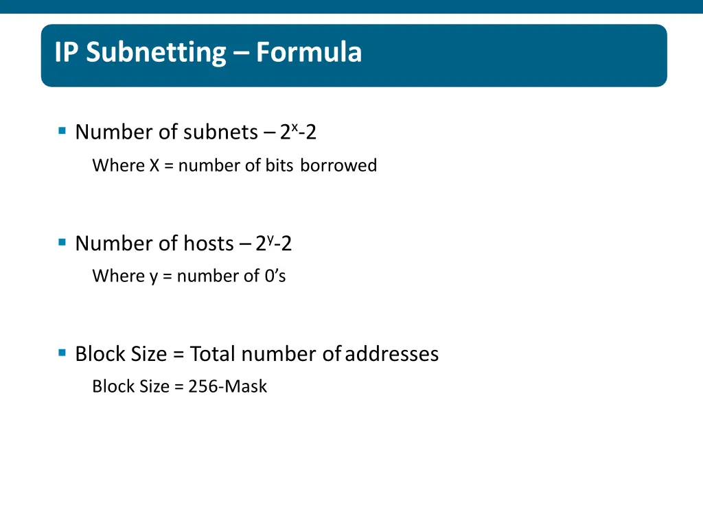 ip subnetting formula