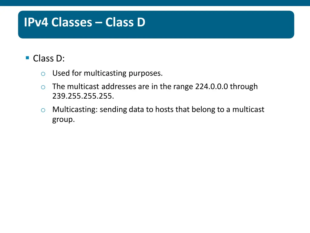 ipv4 classes class d