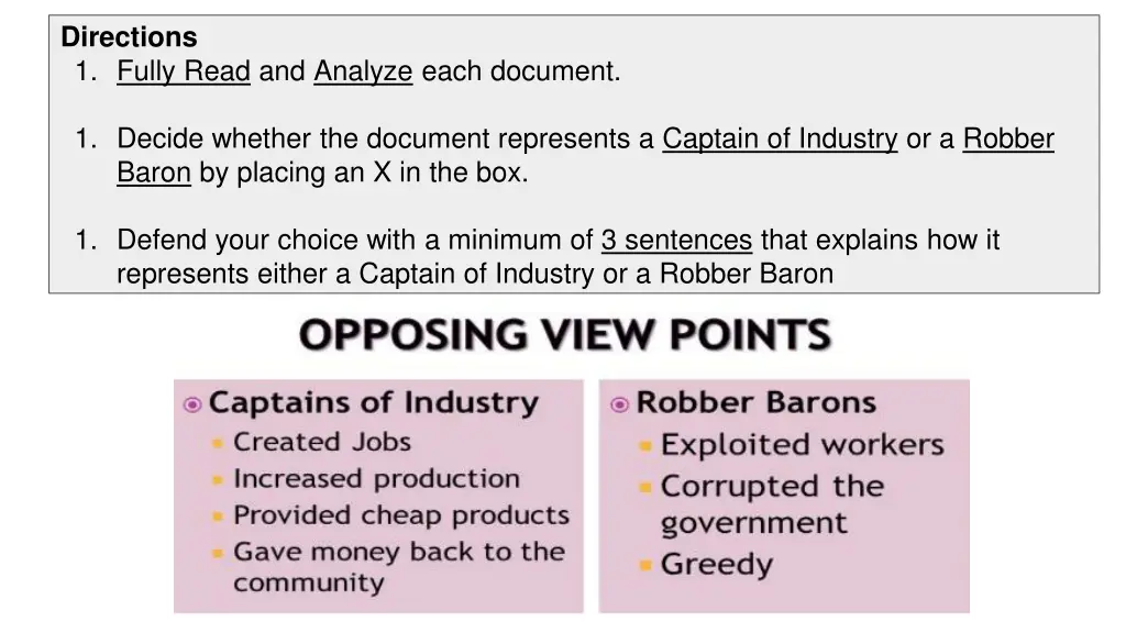 directions 1 fully read and analyze each document