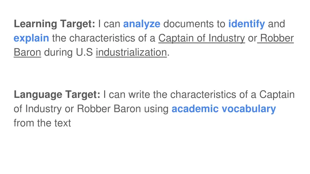 learning target i can analyze documents