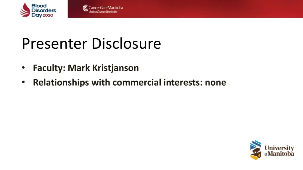 presenter disclosure