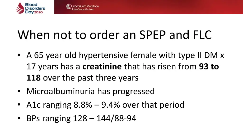 when not to order an spep and flc 1