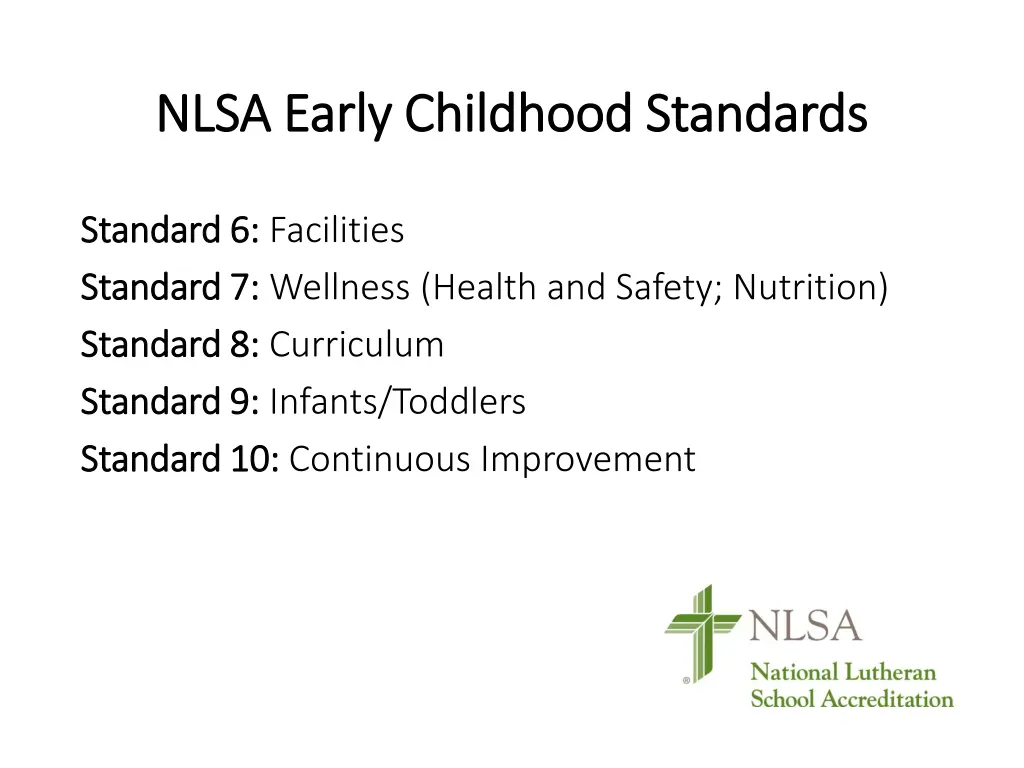 nlsa early childhood standards nlsa early 1