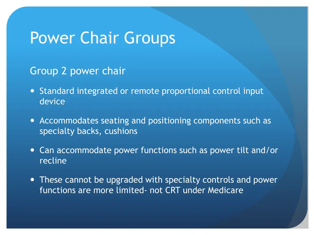 power chair groups 1