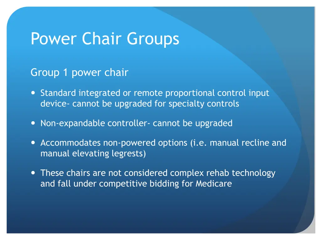 power chair groups