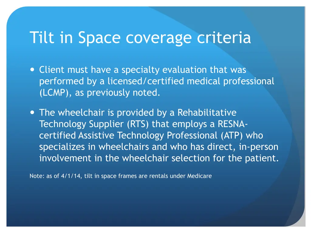 tilt in space coverage criteria 1