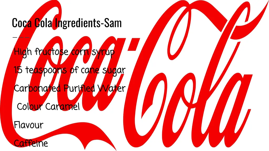 coca cola ingredients sam