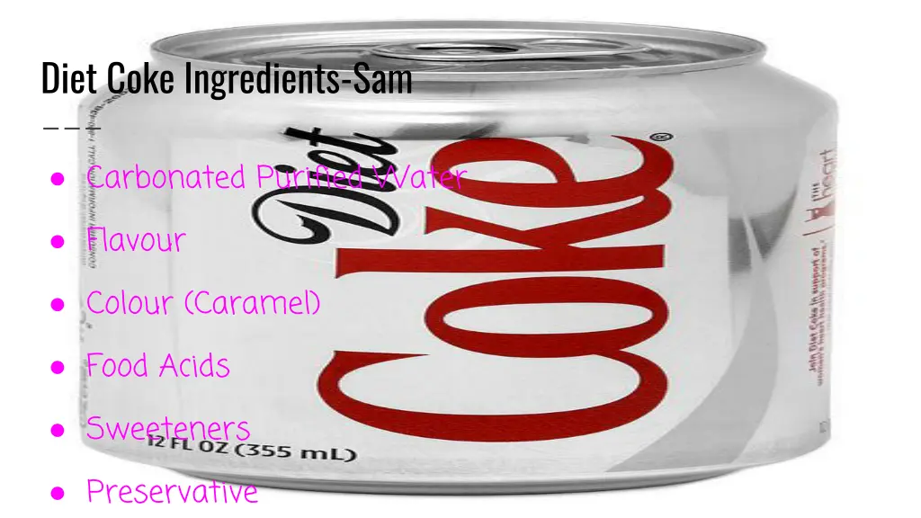 diet coke ingredients sam