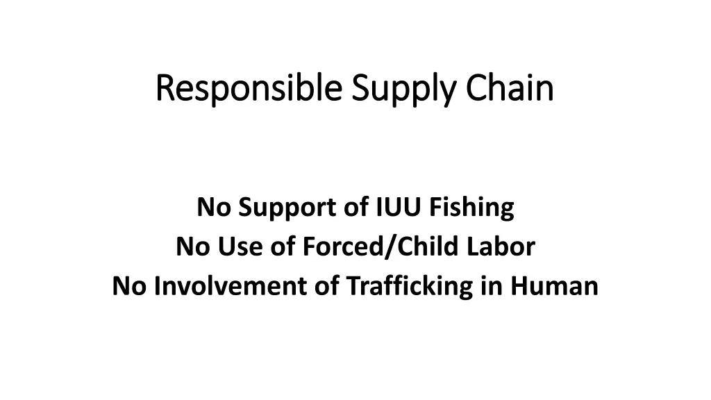 responsible supply chain responsible supply chain