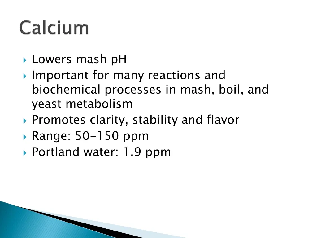 lowers mash ph important for many reactions