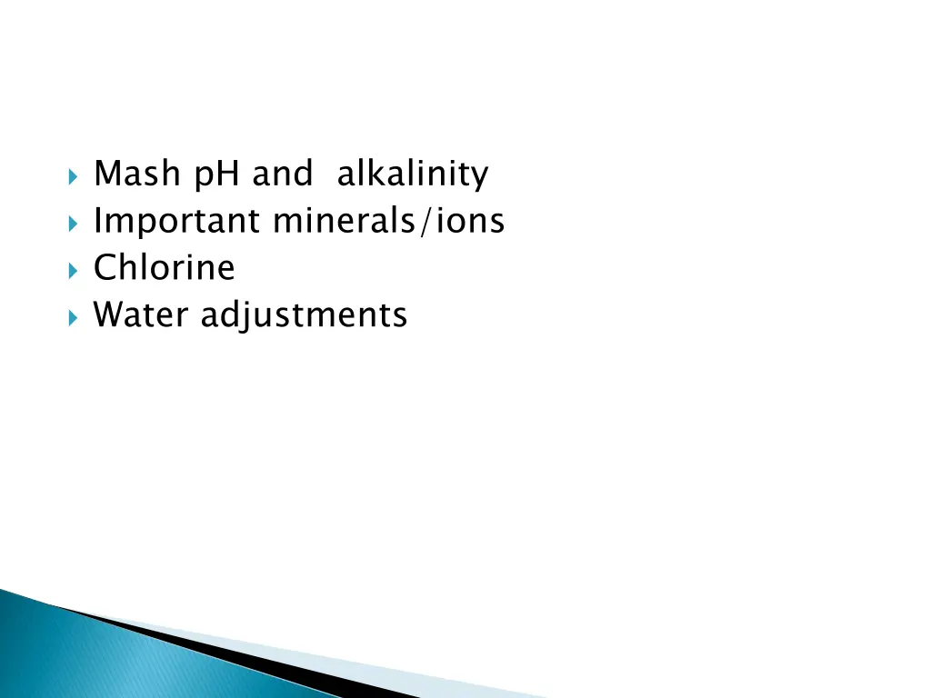 mash ph and alkalinity important minerals ions