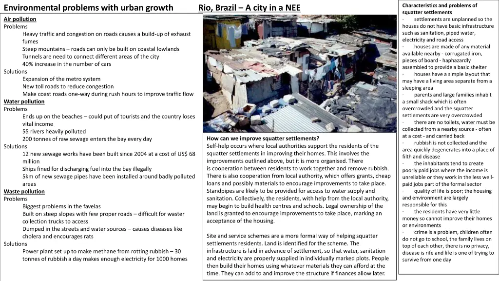 characteristics and problems of squatter