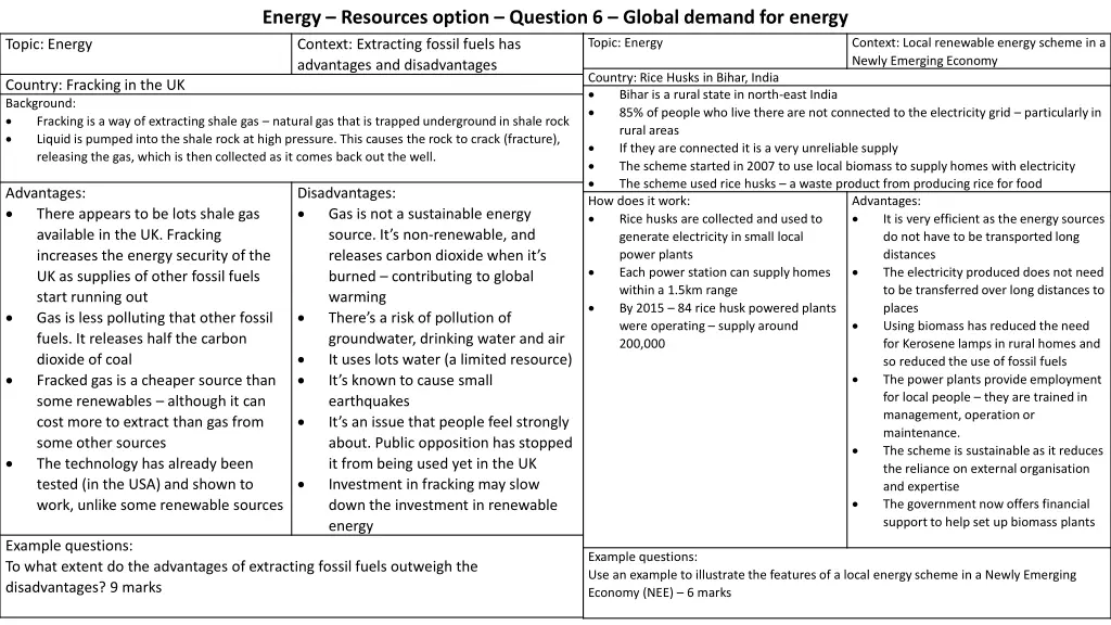 energy resources option question 6 global demand 1