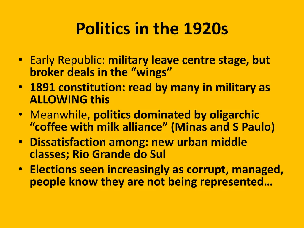 politics in the 1920s