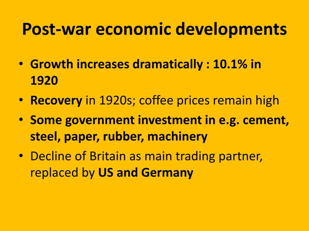 post war economic developments