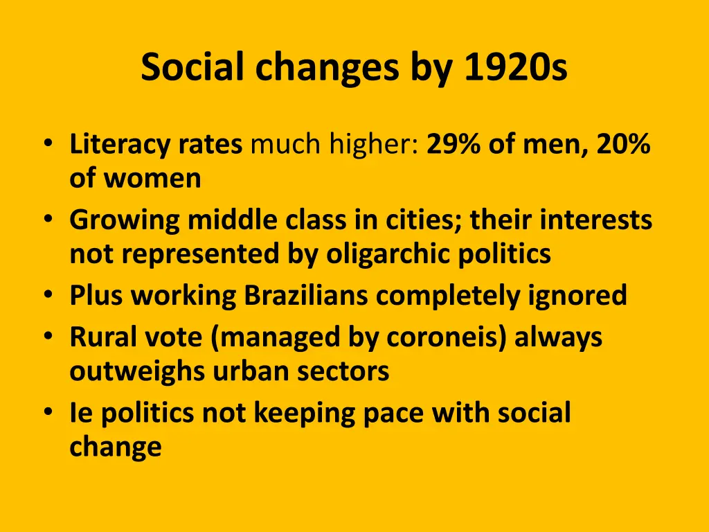 social changes by 1920s