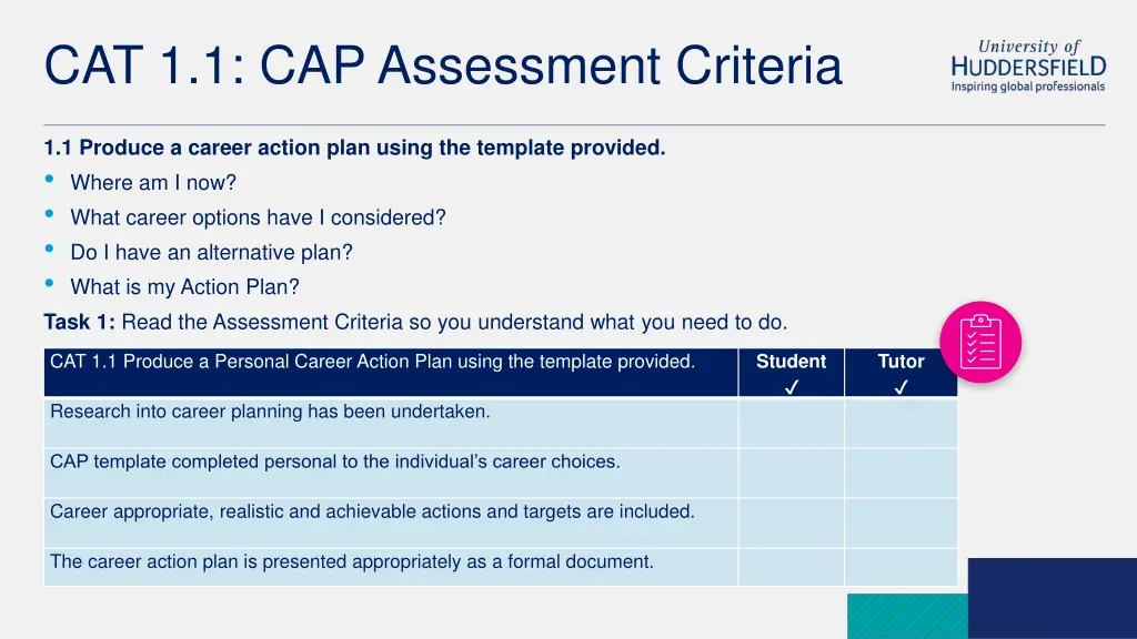 cat 1 1 cap assessment criteria