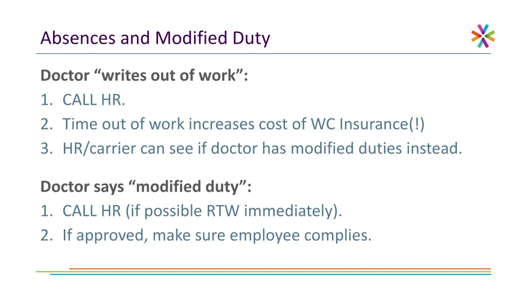 absences and modified duty